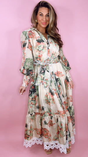 Floral Maxi w/ Sash Maxi (1 LARGE)