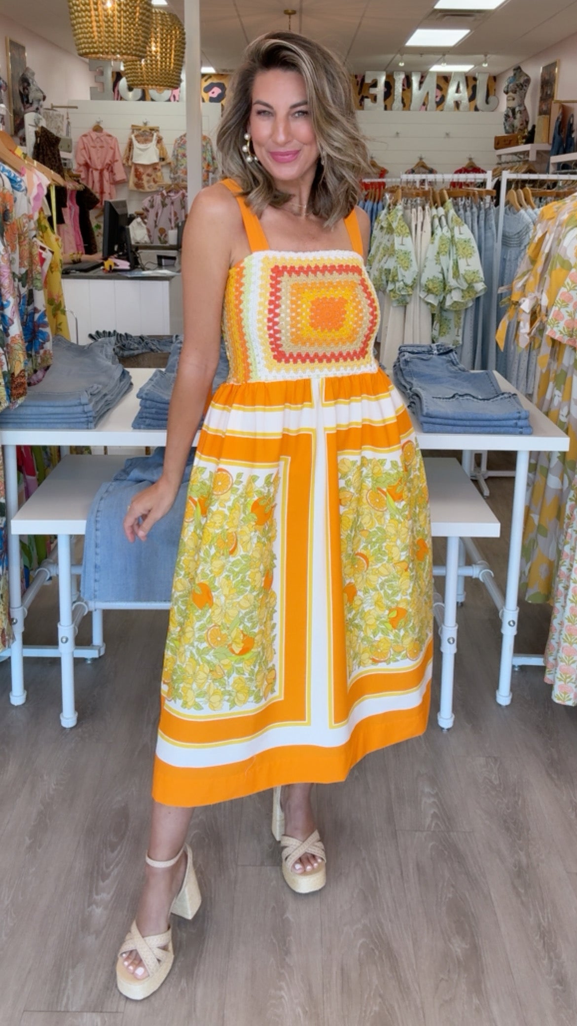 Ivy Jane | Tangerine Citrus Fruit Dress