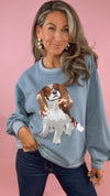 Queen of Sparkles Blue King Charles Sweatshirt