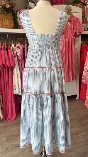 Sister Mary Rosa Blue Stripe Maxi Dress