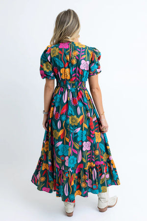 Karlie Retro Garden VNeck Maxi Dress