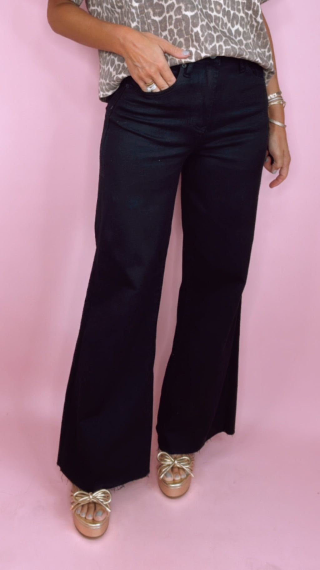 Dear John: Fiona High Rise Wide Leg in Black Arrow
