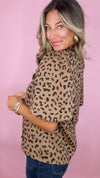 THML Cheetah Puff Sleeve Contract Top (1 XS)