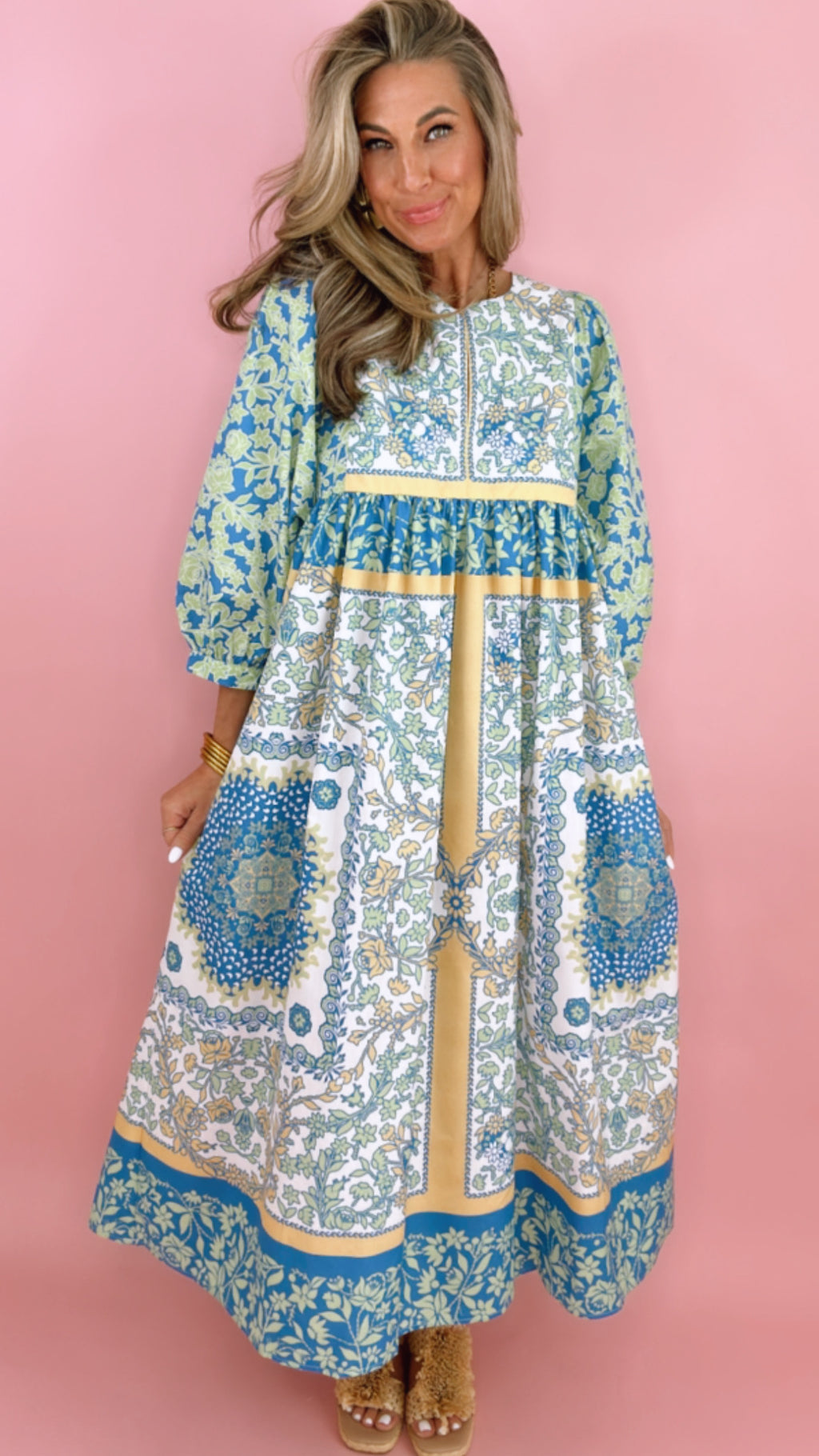 Current Air Round Neck Dolman Sleeve Midi Dress (1 LARGE)