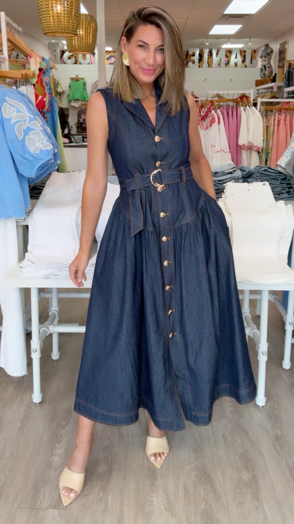 Zoe + Claire |  Dark Denim Maxi (1 MEDIUM)