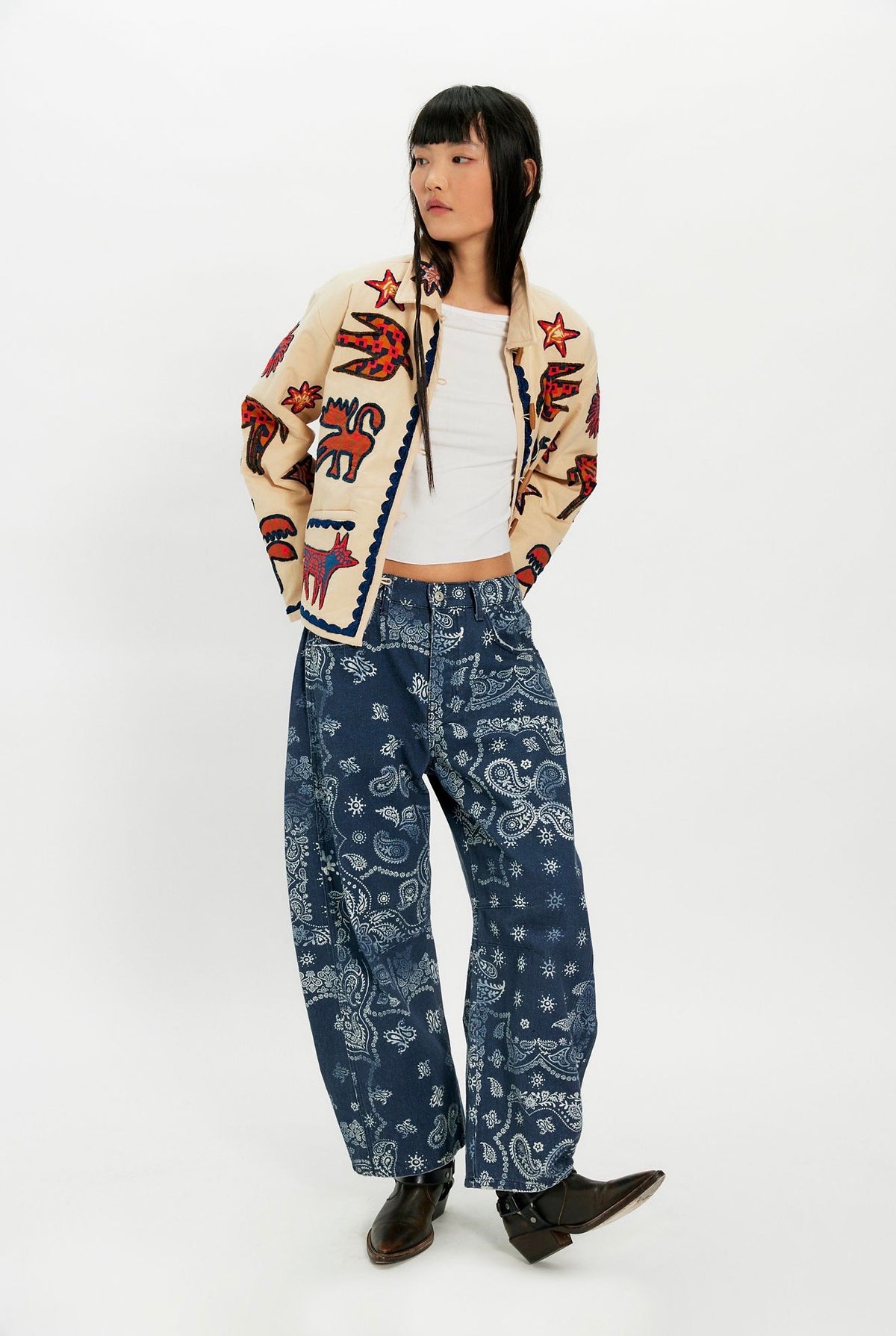 Free People | Barrel Bandana Jean  in Blue