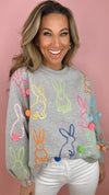 Queen of Sparkles Puff Ball Bunny Sweatshirt (XL)