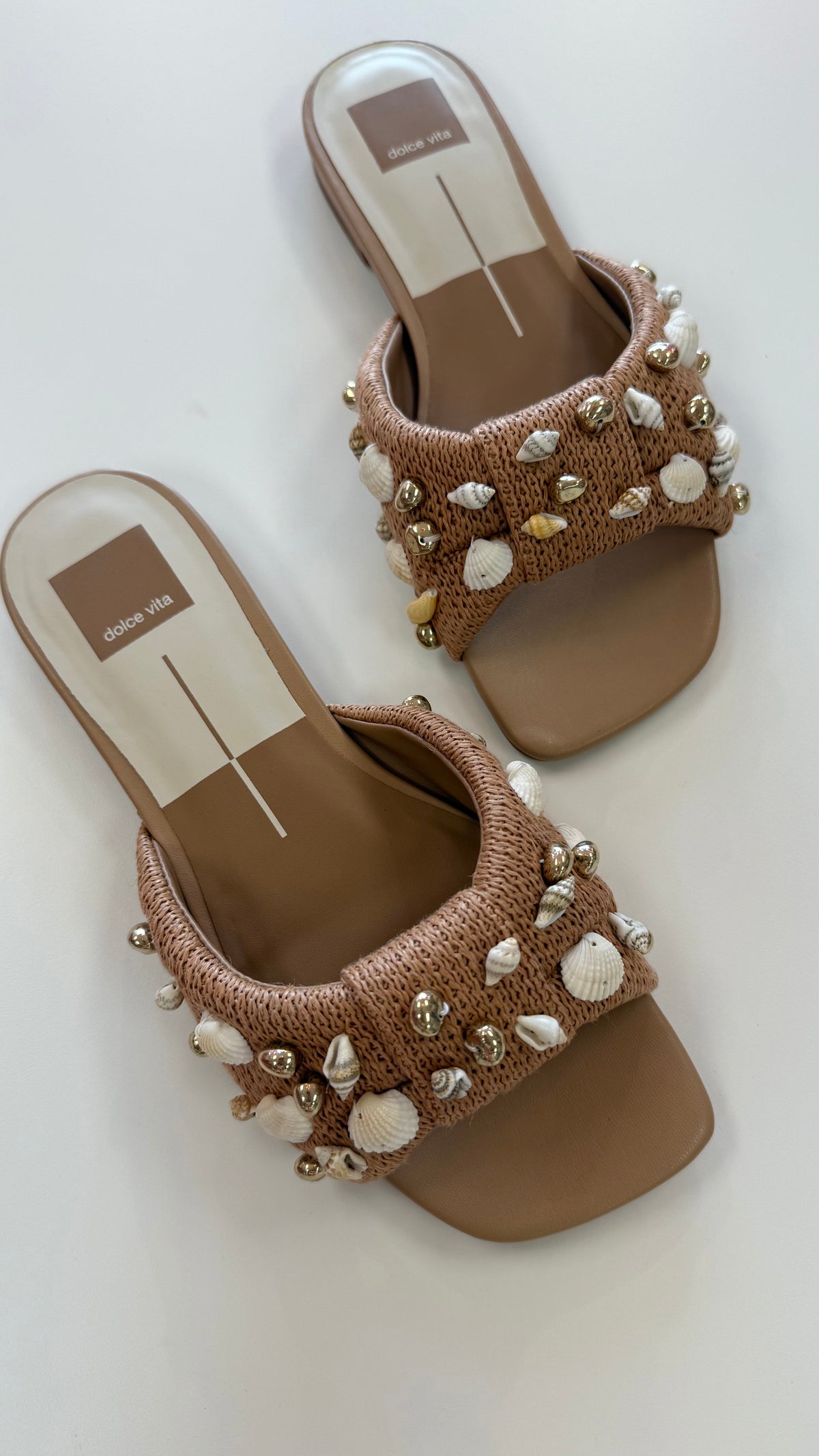 Dolce Vita | Lizza Toffee Beaded Raffia Sandal