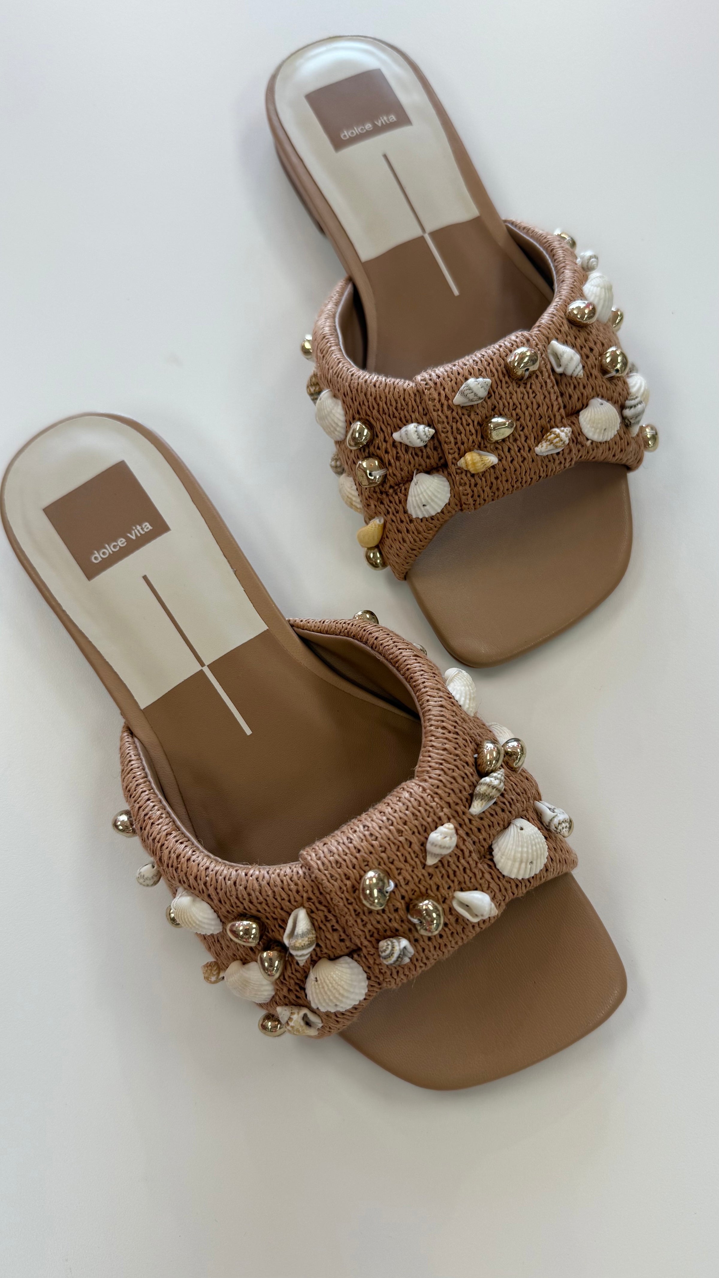 Dolce Vita | Lizza Toffee Beaded Raffia Sandal