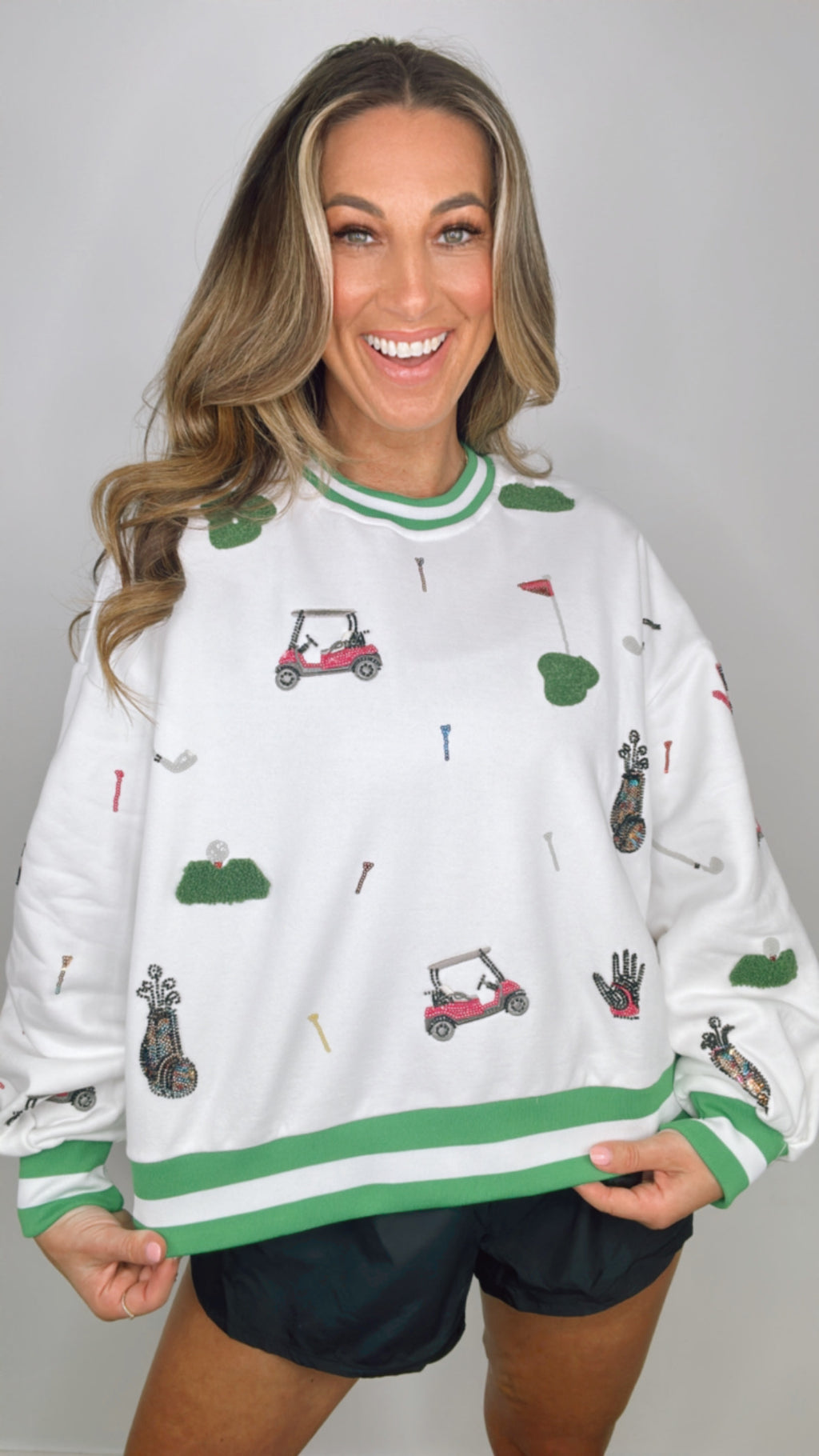 Queen of Sparkles Scattered Golf Icon Sweatshirt