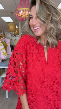 Crosby | Alice Tunic Dress in Pomegranate Lace