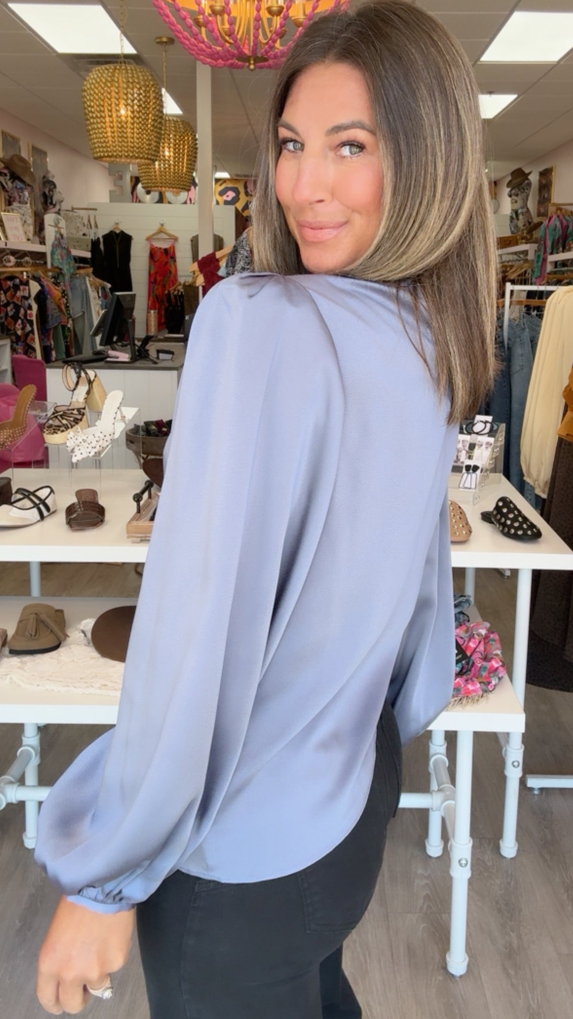 ASTR | Slate Blue Beatrice Top