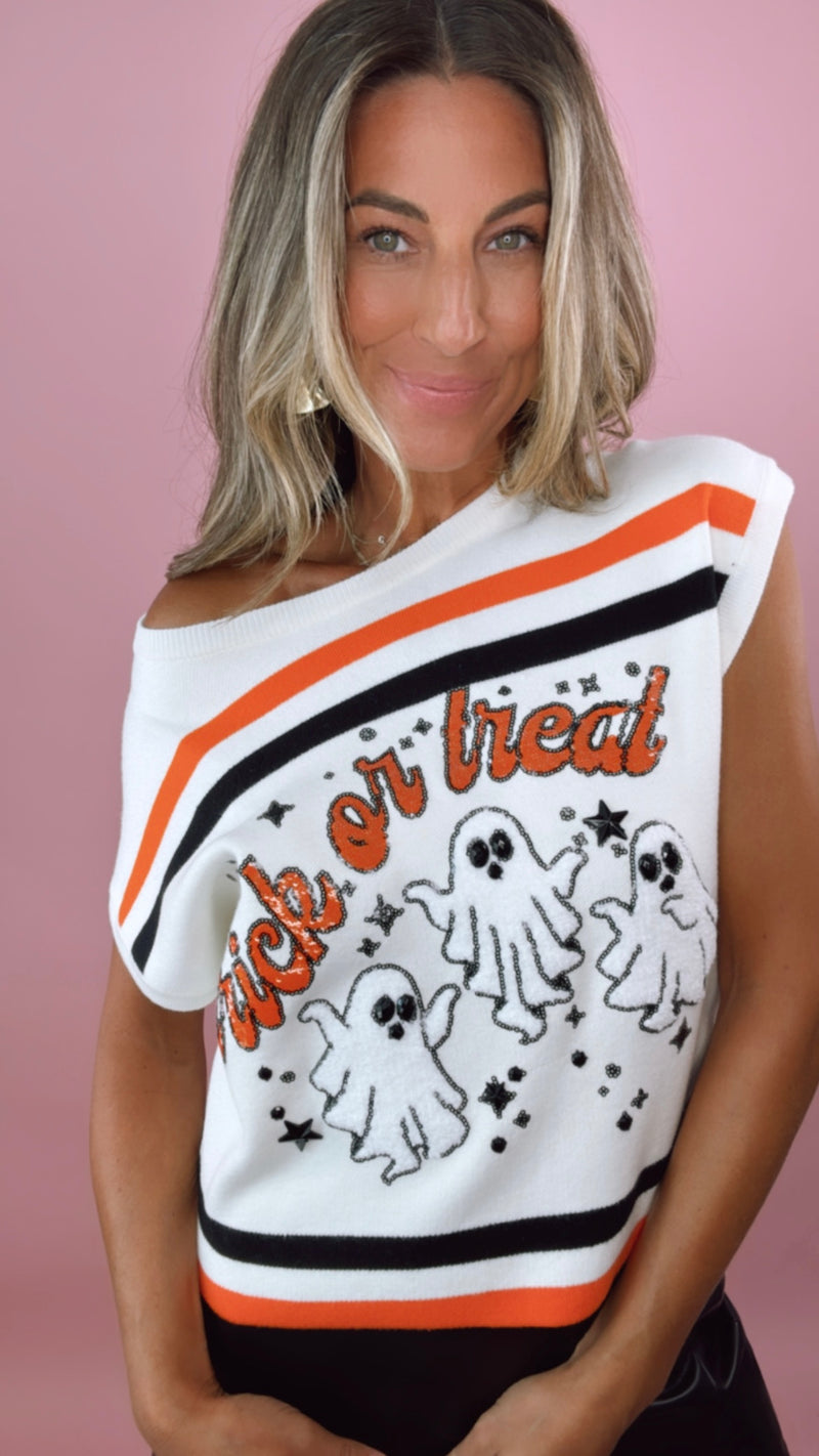 Queen of Sparkles Trick Or Treat Short Sleeve Top (1 LARGE)