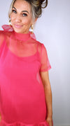 Karlie Pink Organza Bow Back Dress