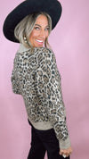 Current Air Leopard Mock Neck Sweater (1 SMALL)