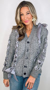 Moon River Grey Bow Cardigan (1 SMALL)