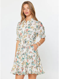 Current Air Floral Printed Button-Down Mini Dress
