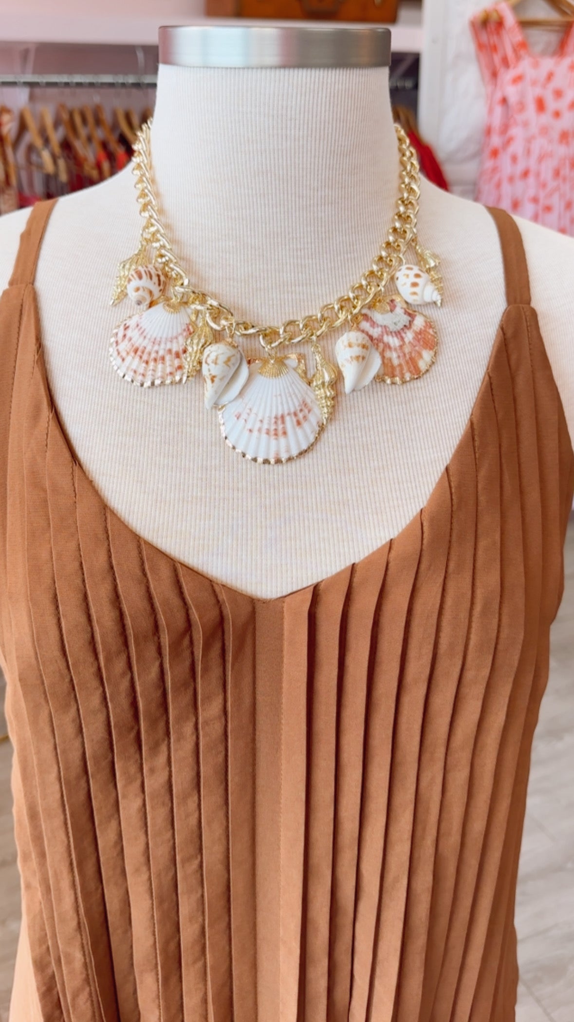 Coastal Seashell Charm Necklace