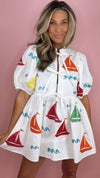 Queen of Sparkles Rainbow Sailboat Dress