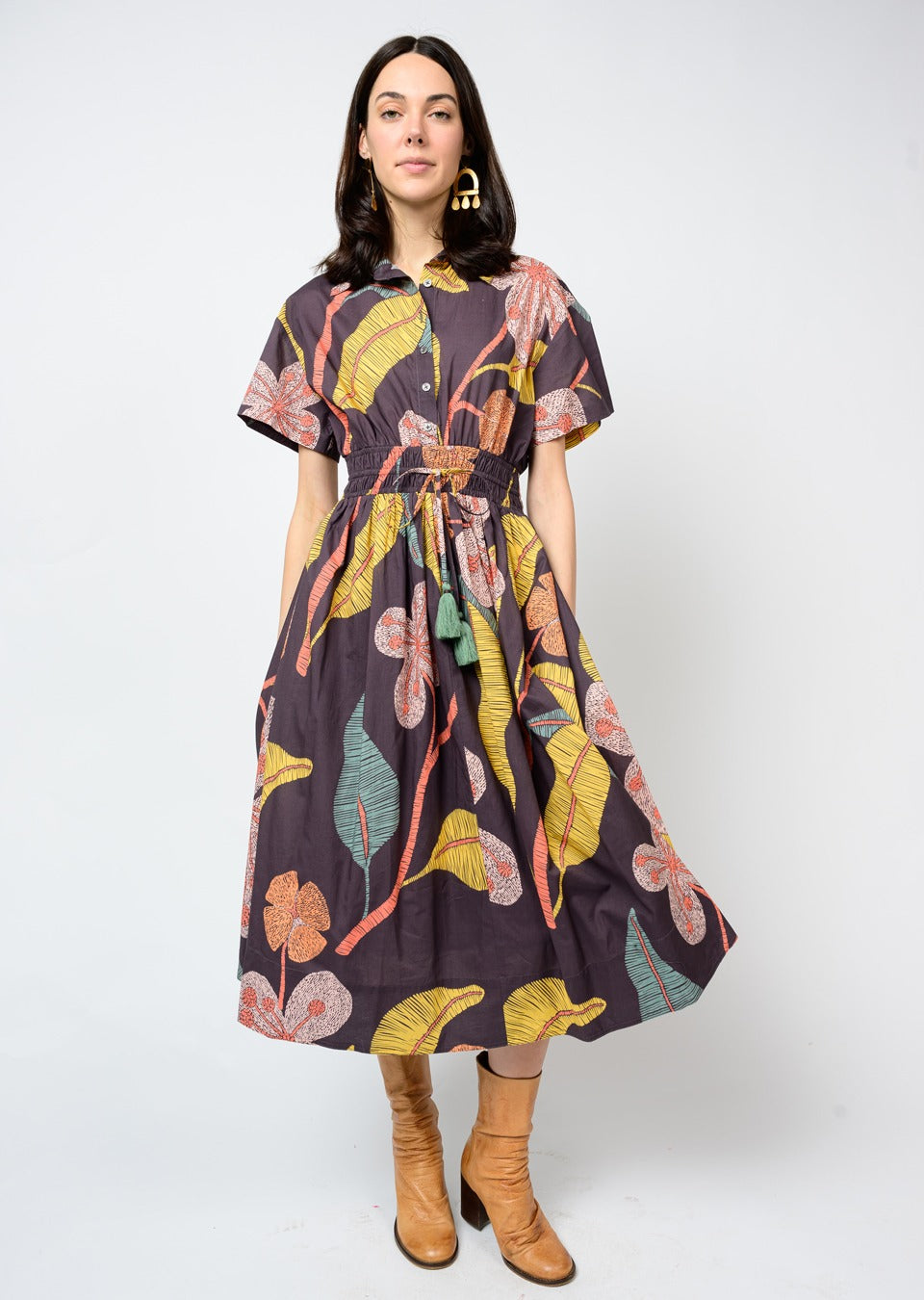 Uncle Frank Cinched Waist Shirt Dress