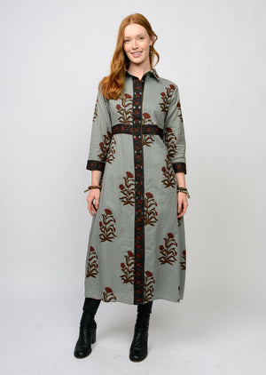 Uncle Frank Double Button Bordered Dress