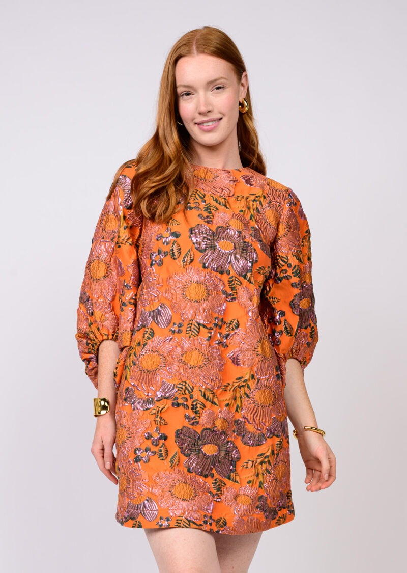 Ivy Jane Russet Brocade Shift Dress