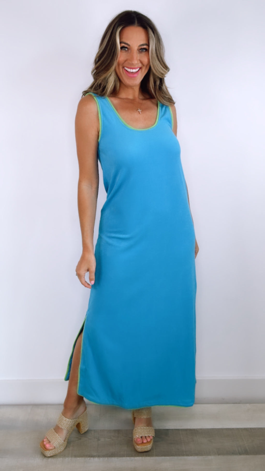 FRNCH Blue Constantina Midi Dress