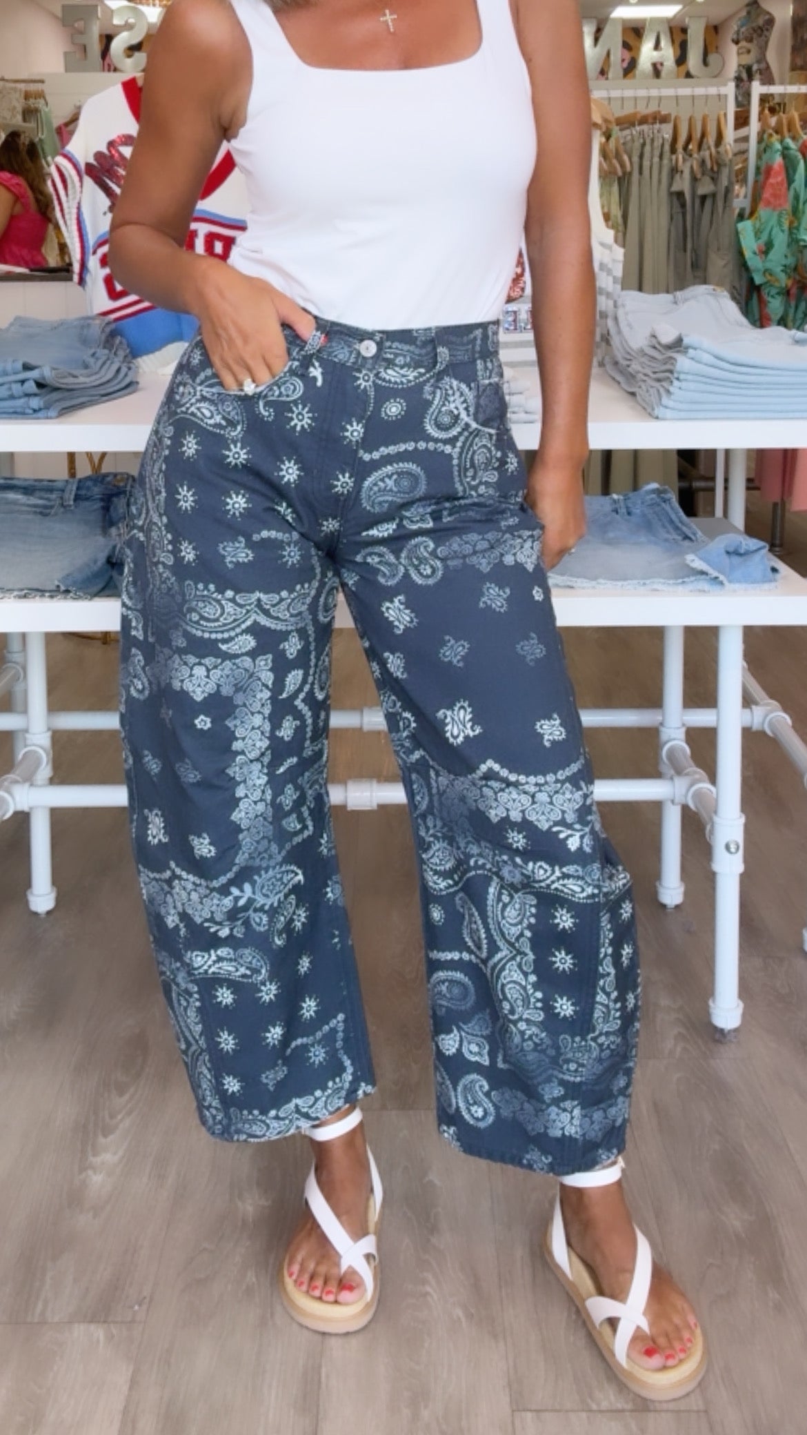 Free People | Barrel Bandana Jean  in Blue