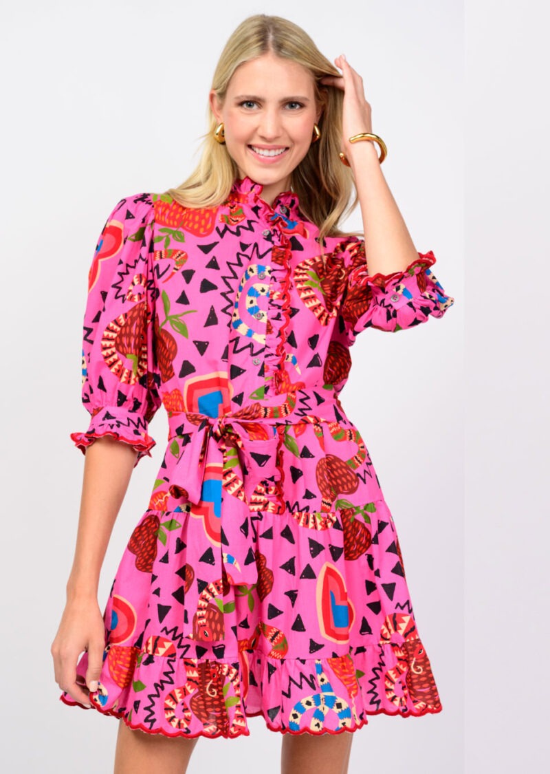 Ivy Jane Hot Pink Charming Snakes Dress
