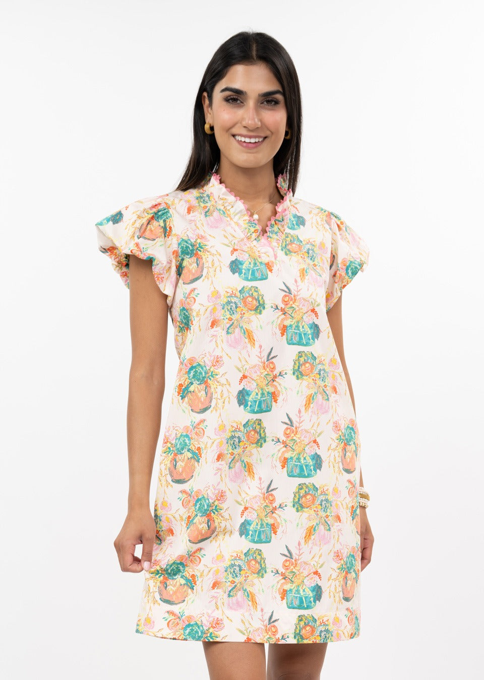 Uncle Frank Floral Bubble Sleeve Dress