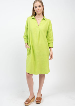 Ivy Jane Lime Popover Gauze Tunic Dress (S/M)
