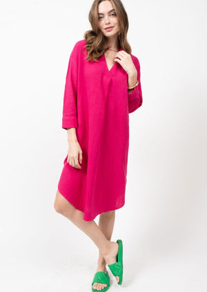 Ivy Jane Pink Popover Gauze Tunic Dress