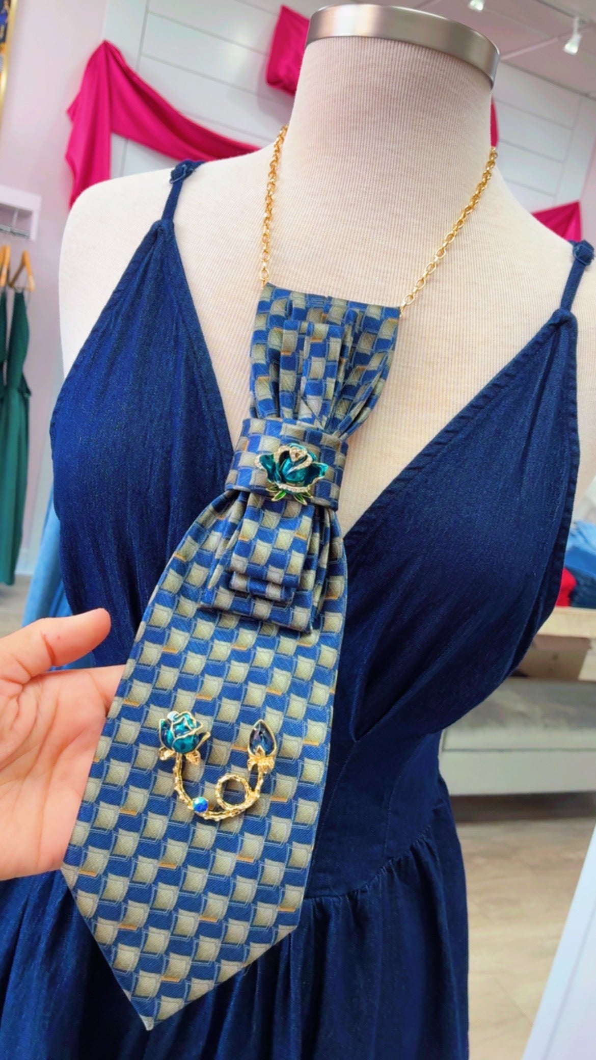 Tie Necklace | Blue Print