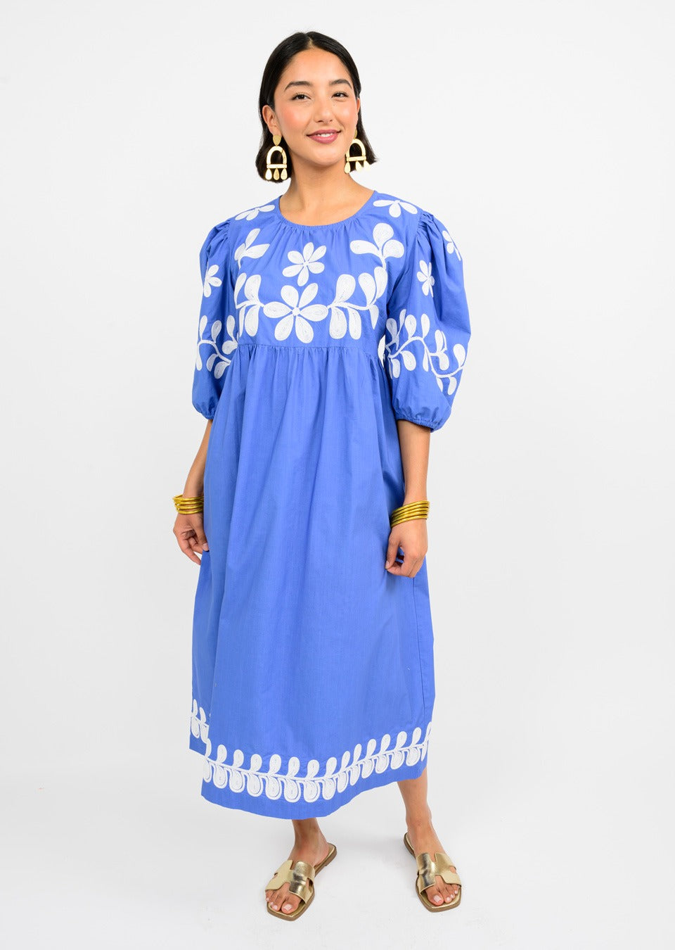 Uncle Frank Cord Embroidered Midi Dress (1 XS)