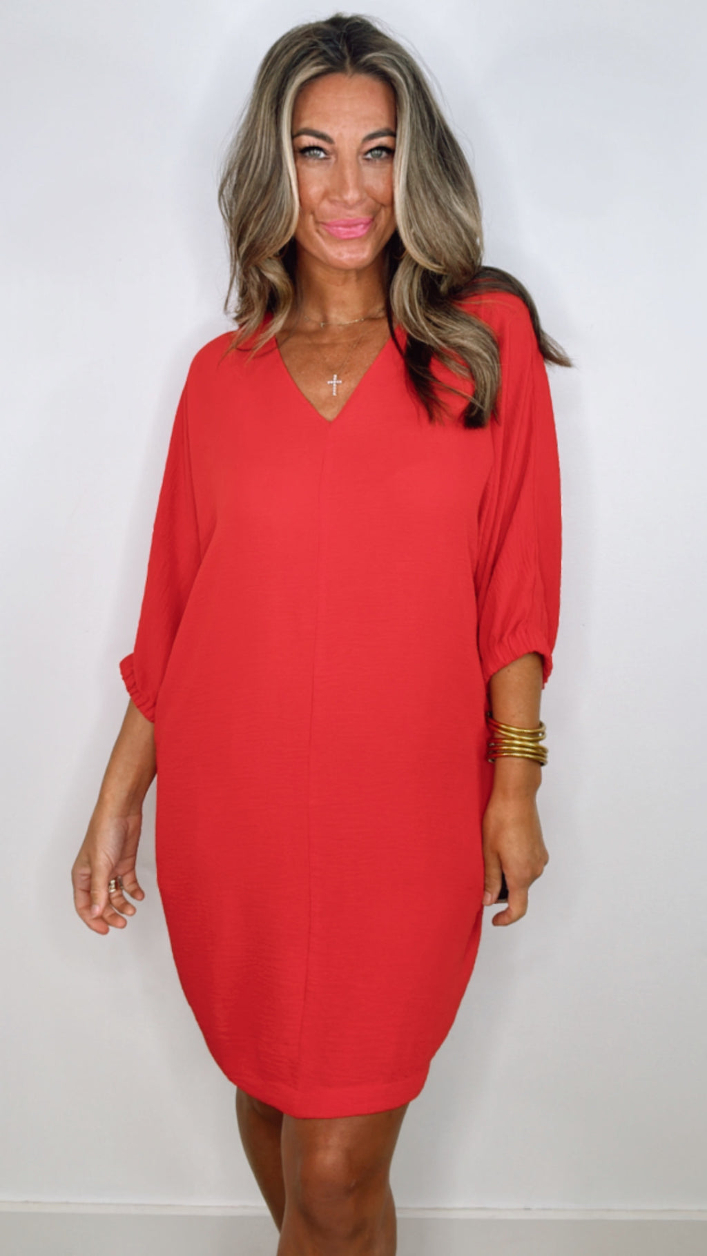 Ivy Jane Red Dolman Shift Dress