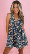 Floral Pleated Romper (1 LARGE)