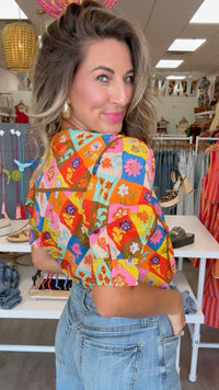 Ivy Jane Block Patch Floral Top