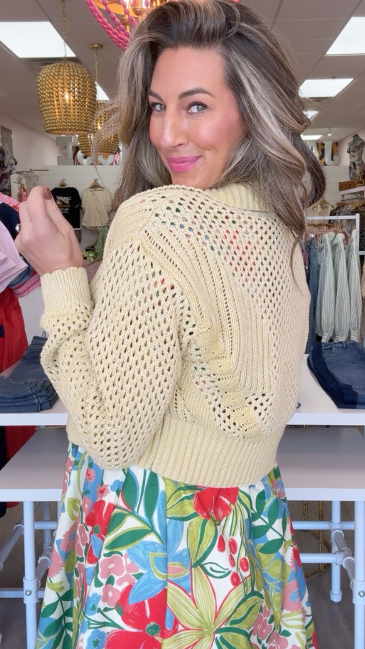 Vanilla Pointelle Cardigan