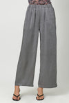 Charcoal Satin Wide Leg Pants