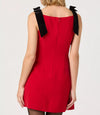 ASTR Ambria Red Bow Shoulder Mini Dress