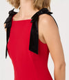 ASTR Ambria Red Bow Shoulder Mini Dress