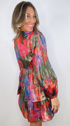 Crosby Lauren Dress in Blurred Bright Floral (XS)