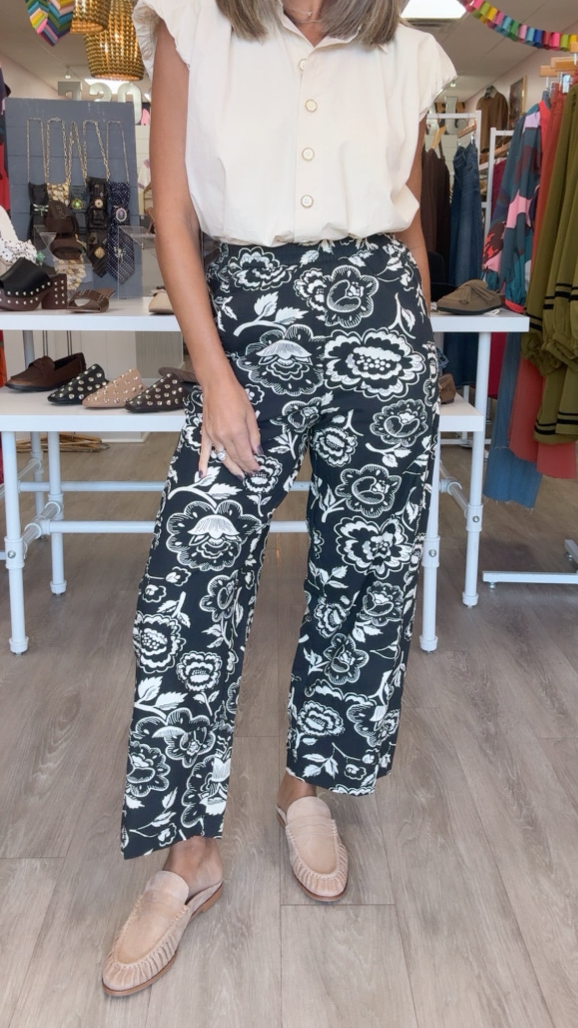 Ivy Jane | Black/Cream Floria Pant