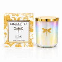 Dragonfly | Gia Iridescent White Candle | Tuscan Vanilla