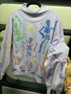 Queen of Sparkles Lavender Mock Neck Dancing Skeleton Sweatshirt