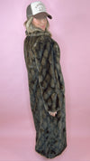 Long Pattern Fur Coat