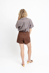 Karlie | Chocolate Denim Wrap Skort