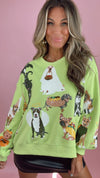 Queen of Sparkles Lime Halloween Dogs Sweatshirt