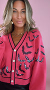 Queen of Sparkles Pink Crawling Bats Cardigan