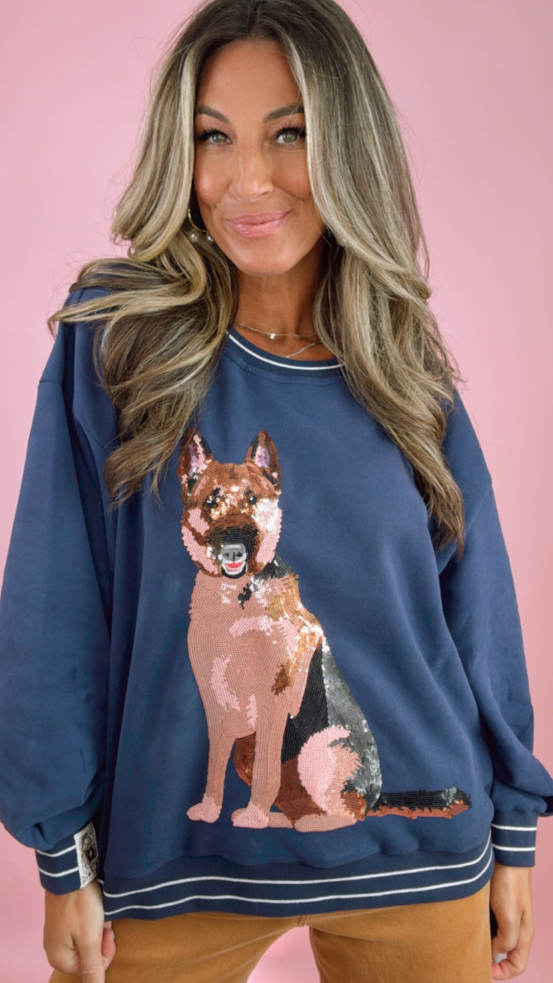 Queen of Sparkles Navy German Shepherd